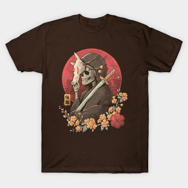 Oriental Death - Skull Sword Flowers Gift T-Shirt by eduely